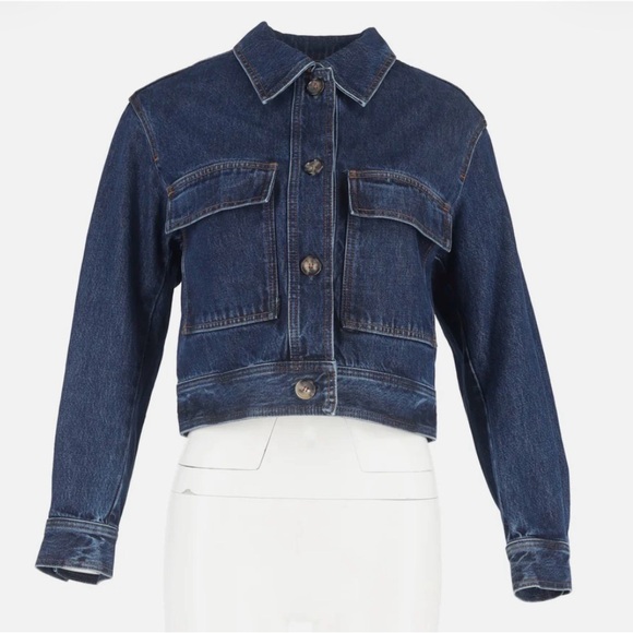 TOTEME Cropped Denim Jacket – Dark Wash – NWOT – EU 36 (US 2–4) - Picture 2 of 9